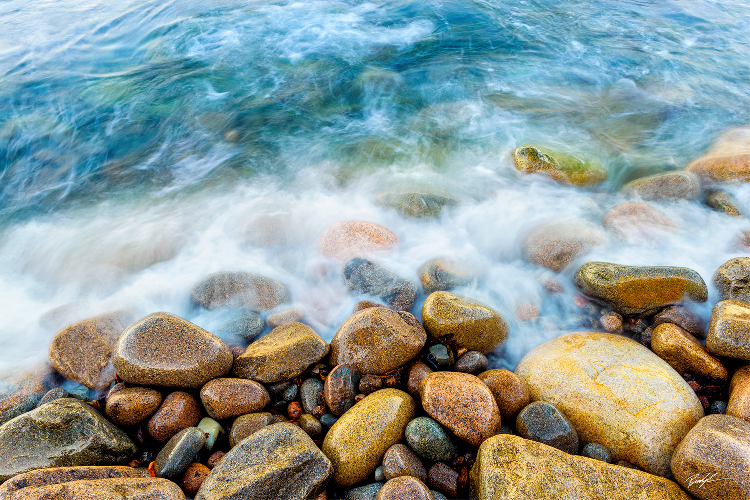 Cobble Stones and Wave Maine