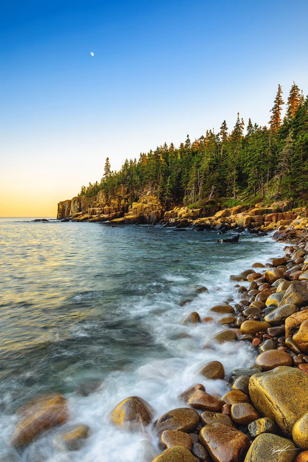 Otter Point Moon Acadia National Park Maine