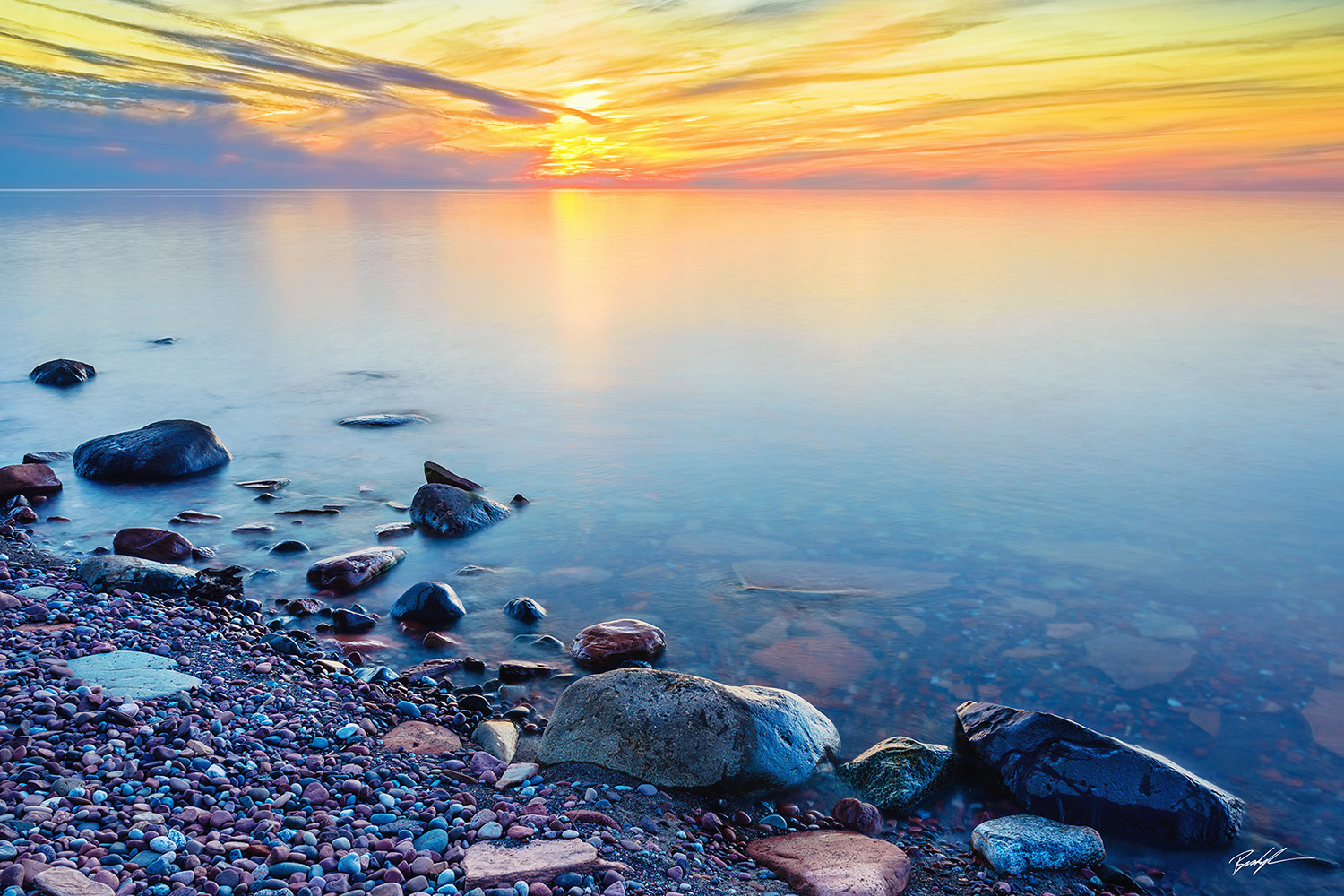 Lake Superior Sunset Keweenau Peninsula Michigan