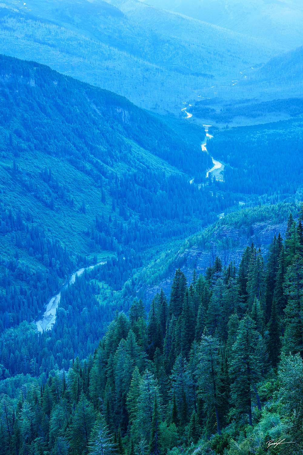 Blue Hour Valley Glacier National Park Montana