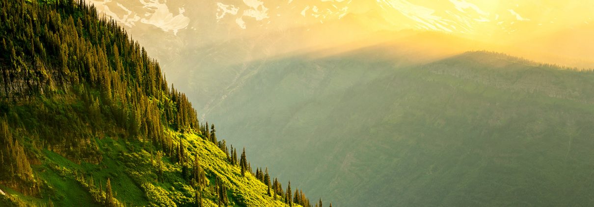 Sun Scrape on Mountain Glacier National Park Montana