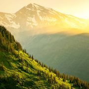 Sun Scrape on Mountain Glacier National Park Montana