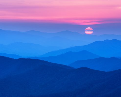 Sun on the Horizon Clingman's Dome Smoky Mountain National Park Tennessee