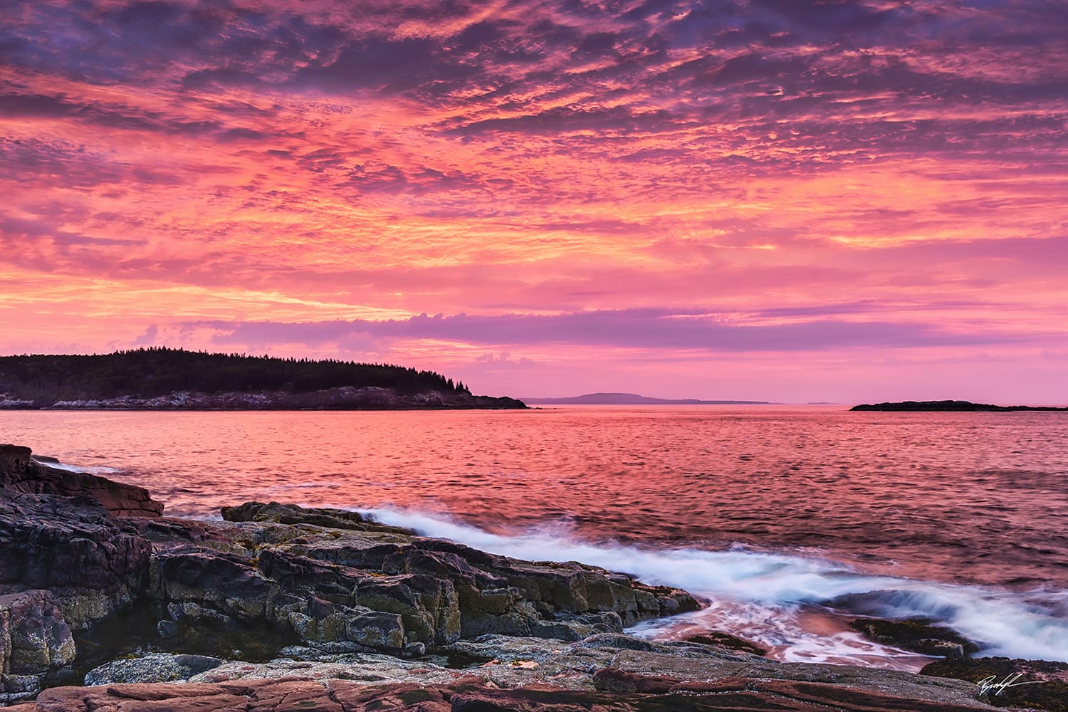 Sunrise over the Atlantic Ocean, Acadia National Park, Maine