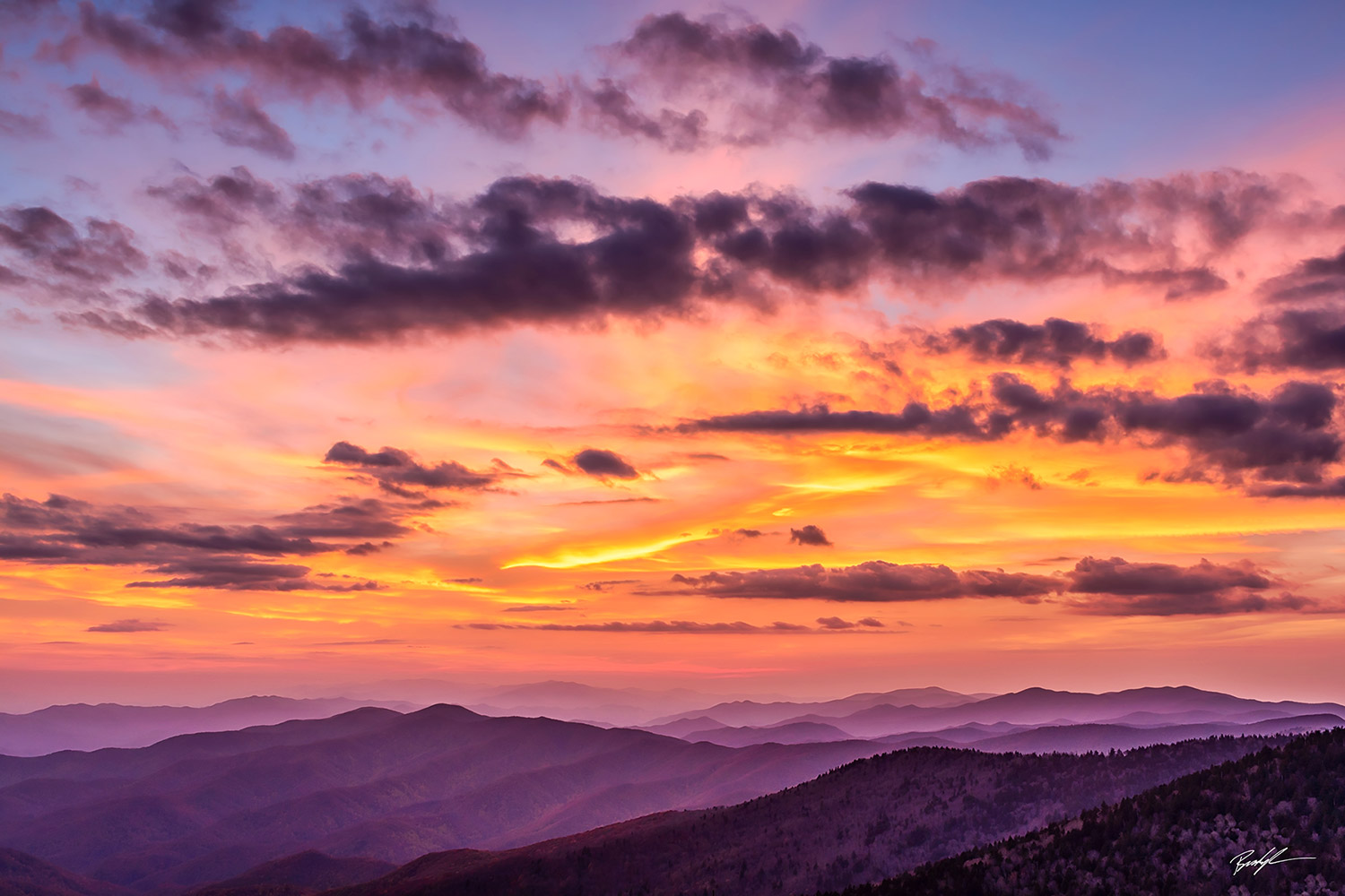 Sunset, Clingman's Dome, Smoky Mountain National Park, Tennessee