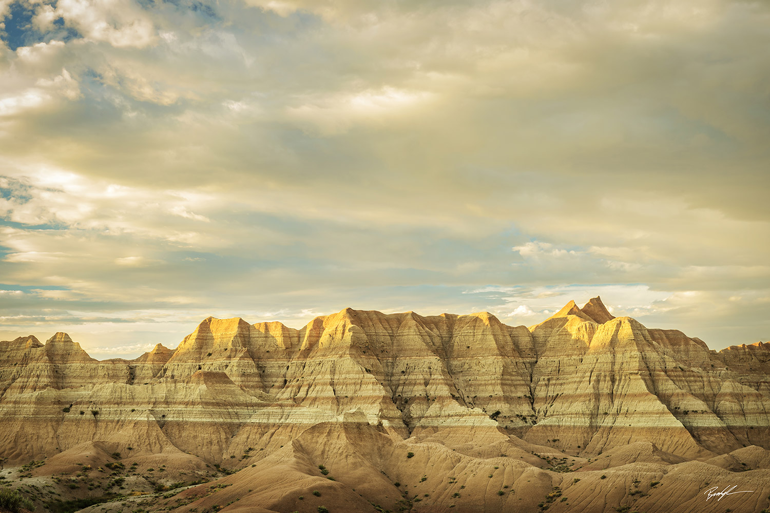 Golden Evening Badlands National Park South Dakota