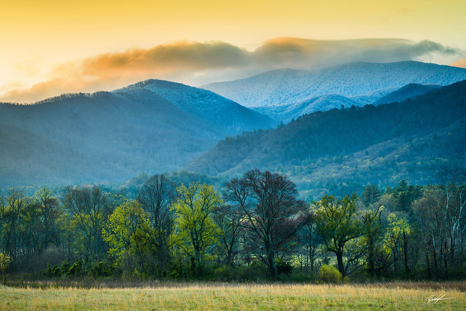 Cades Cove Sunrise Great Smoky Mountain National Park Tennessee