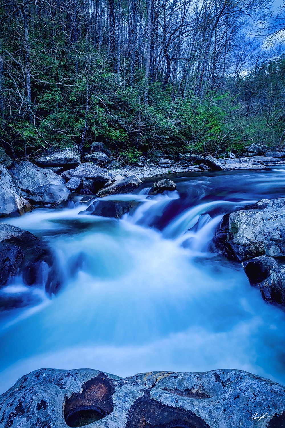 Little River After Sunset Smoky Mountain National Park Tennessee
