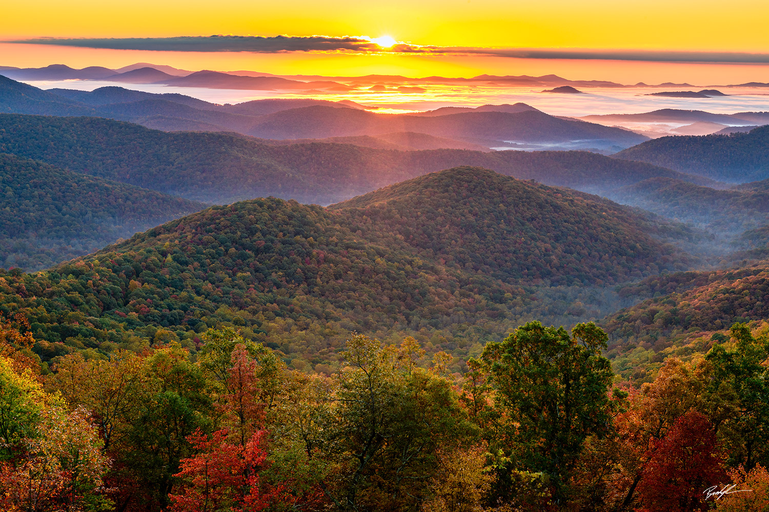 Sunrise Blue Ridge Parkway North Carolina