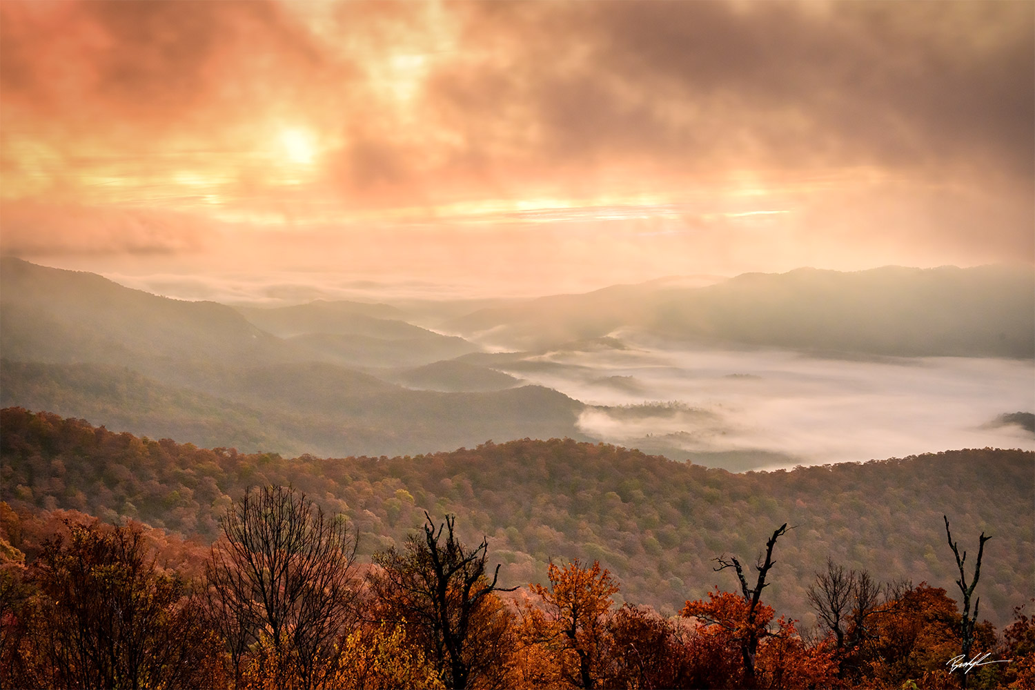 Sunrise Fog Blue Ridge Parkway North Carolina