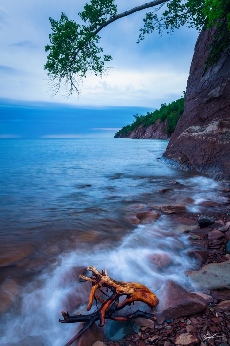 #W102 – Lake Superior Coastline Driftwood Upper Peninsula Michigan