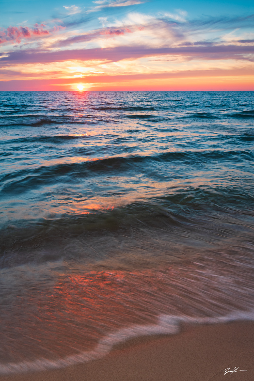 Lake Michigan Sunset Reflection Little Sable Point Michigan