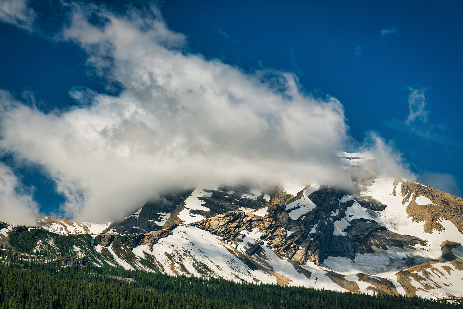 Cloud and Mountain Glacier National Park Montana