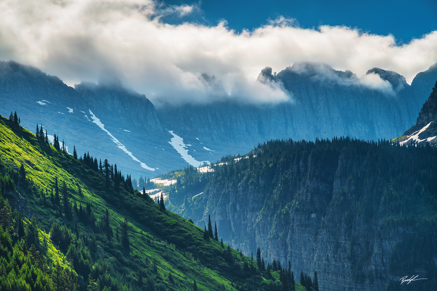 Mountains and Clouds Glacier National Park Montana