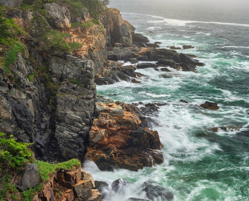 Acadia National Park Shoreline Fog Maine