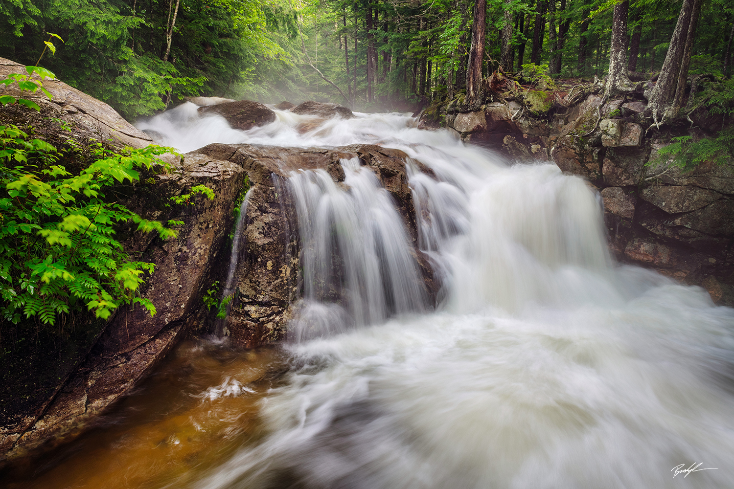 Pemigewasset River Waterfall White Mountains New Hampshire