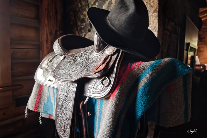 Saddle Cowboy Hat Bunkhouse Wyoming