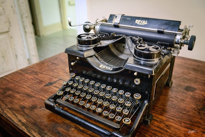 Old Typewriter on Desk