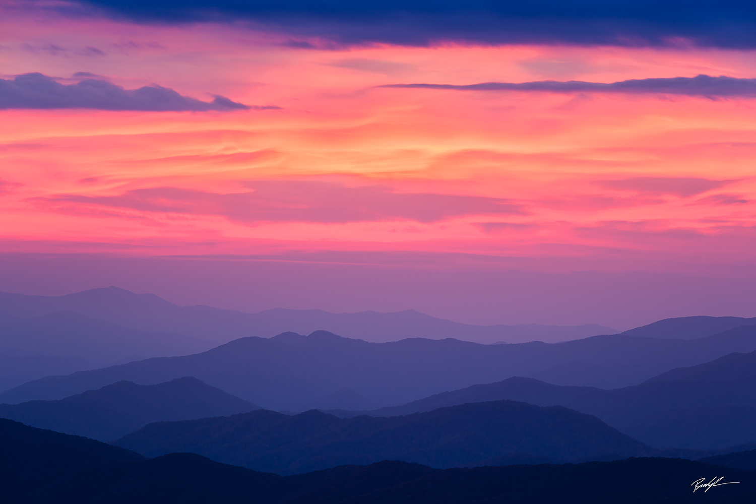 Clingman's Dome Sunset Smoky Mountain National Park Tennessee