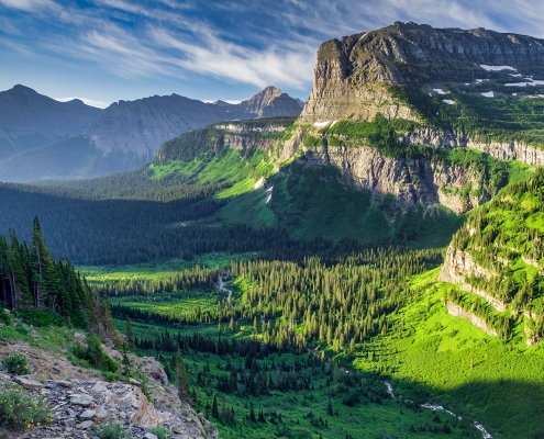 Mountain Range and Valley Glacier National Park Montana